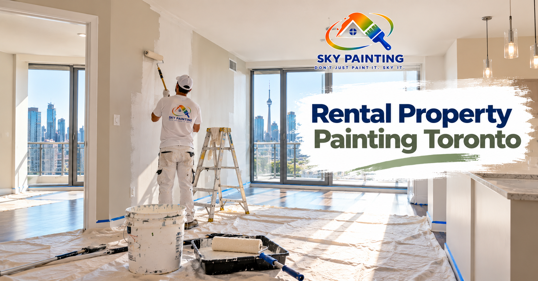 Freshly painted bright rental unit with neutral walls and clean trim