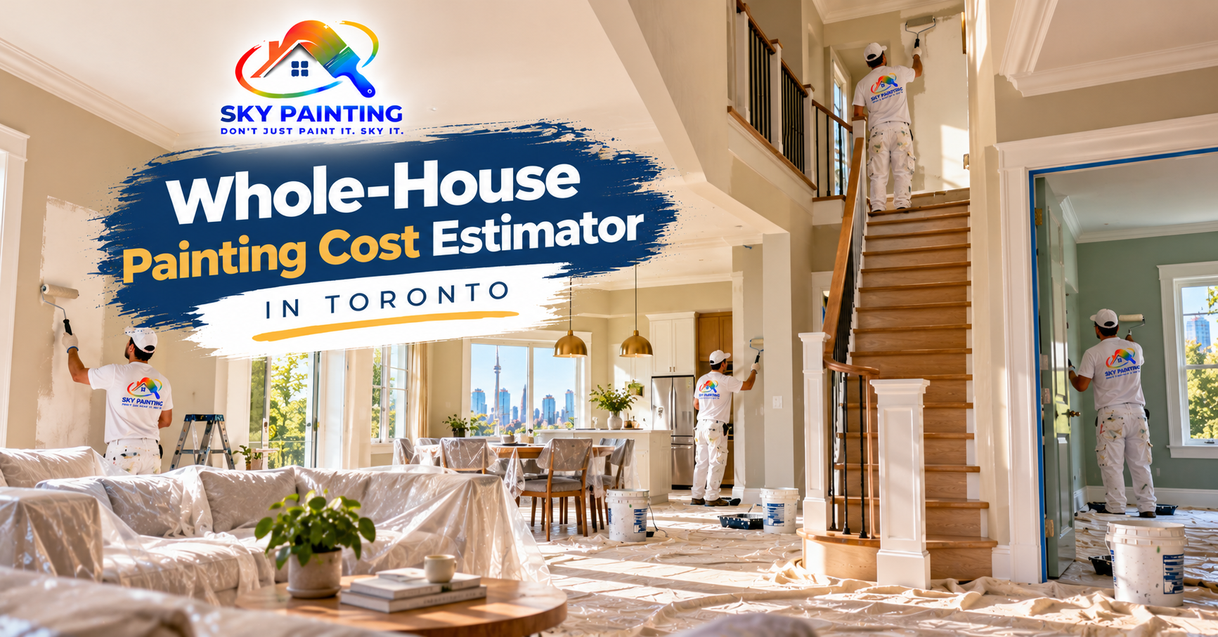 A whole house interior paint project in progress in a Toronto detached home